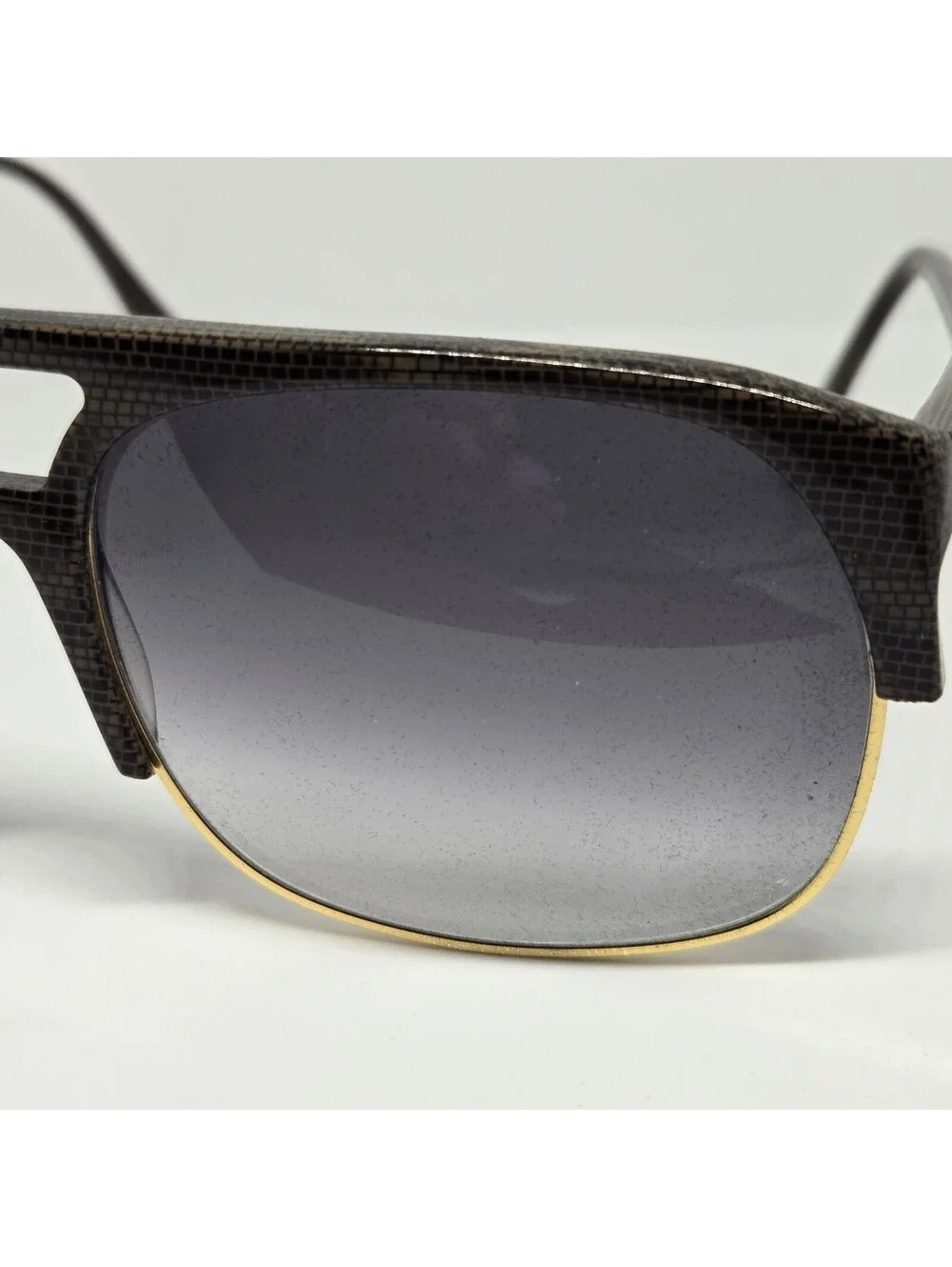 Lozza USA Mod. 3016 Col.018 Vintage Shield Sunglasses 59-19 Italy Gold Gray